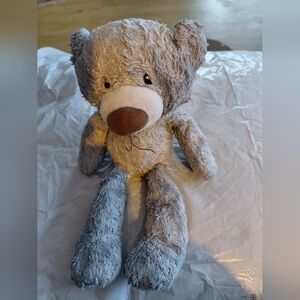 Baby Gund Teddy Bear Gray & Brown Nose Take a Long  Plush Lovey 4060244 Htf!